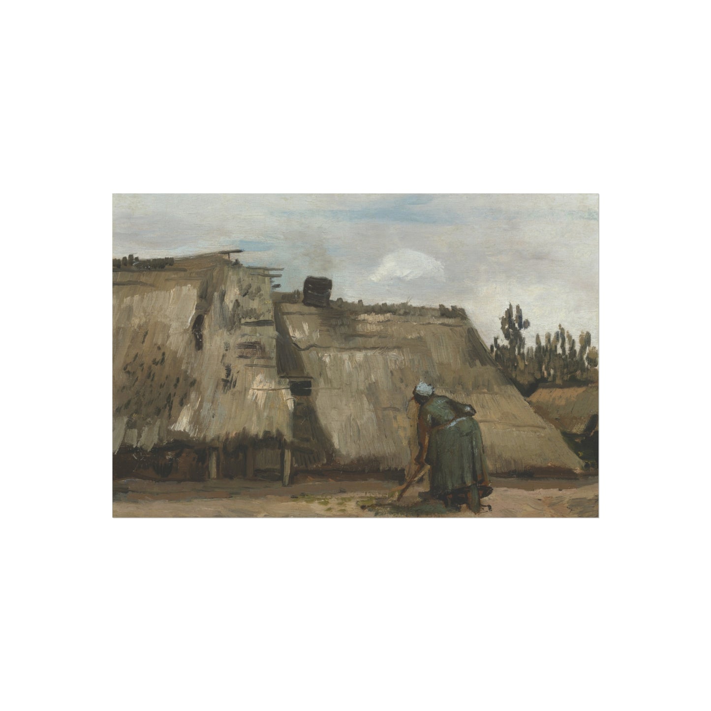 Vincent van Gogh - A Peasant Woman Digging in Front of Her Cottage | Fine Art Poster