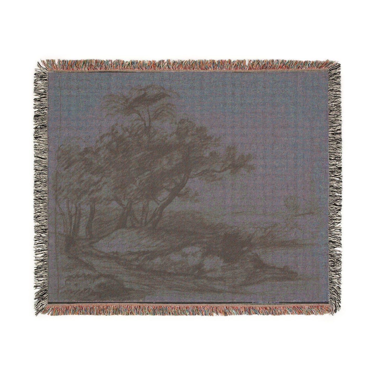 John Constable - River Bank with Trees (recto); Herd of Cattle Beneath Trees, with Inset Sketch of Landscape (verso) | Woven Tapestry Blanket