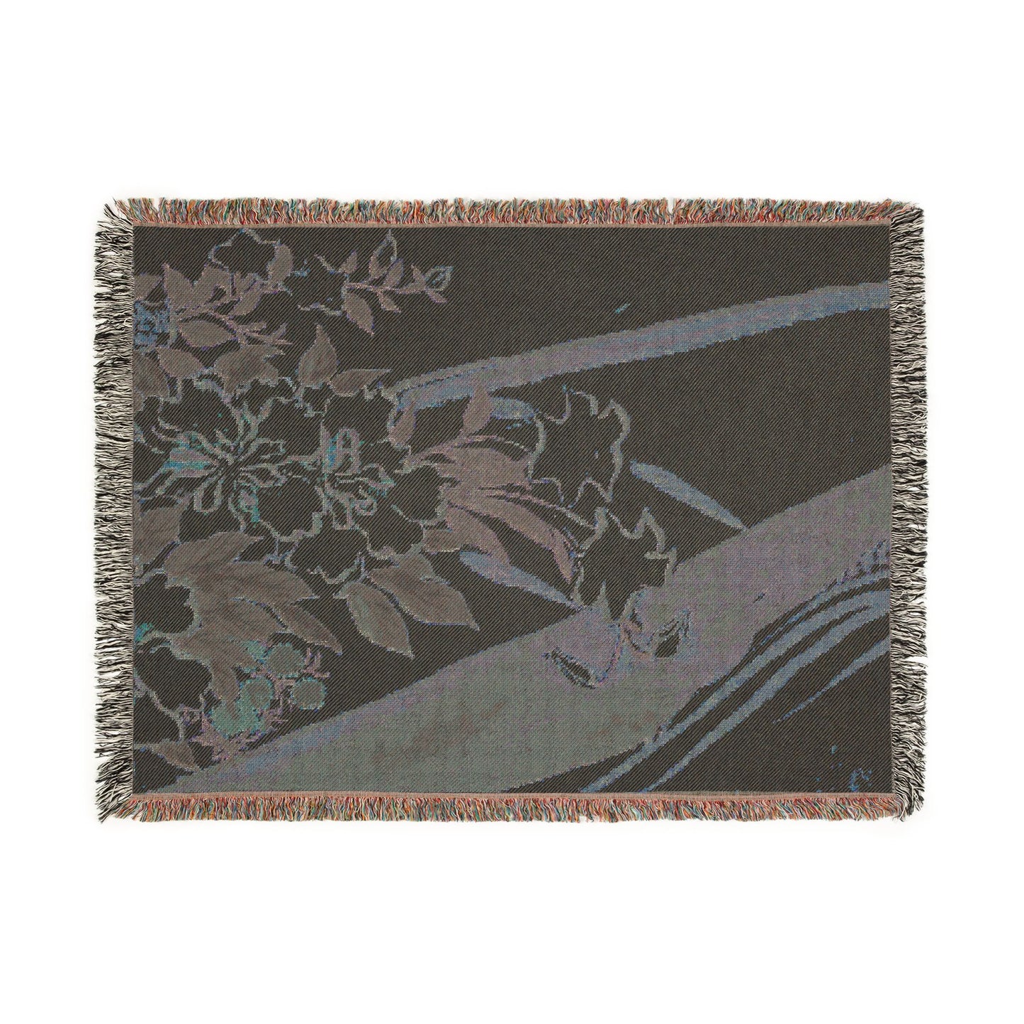 Flowers of a Hundred Worlds (Momoyogusa): Flower boat (Hanabune) Woven Throw Blanket