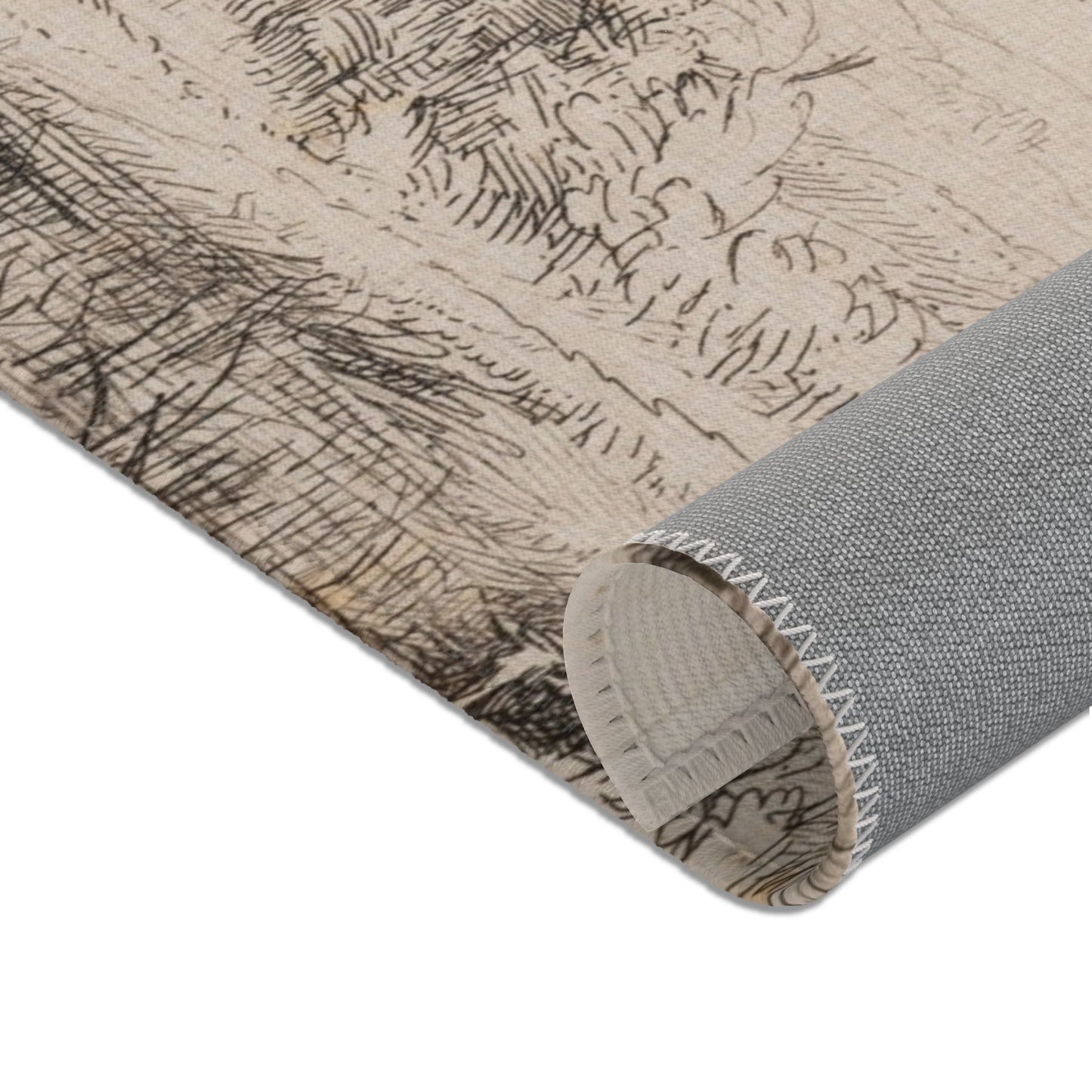Rembrandt van Rijn - Landscape with a Cow Drinking | Area Rug