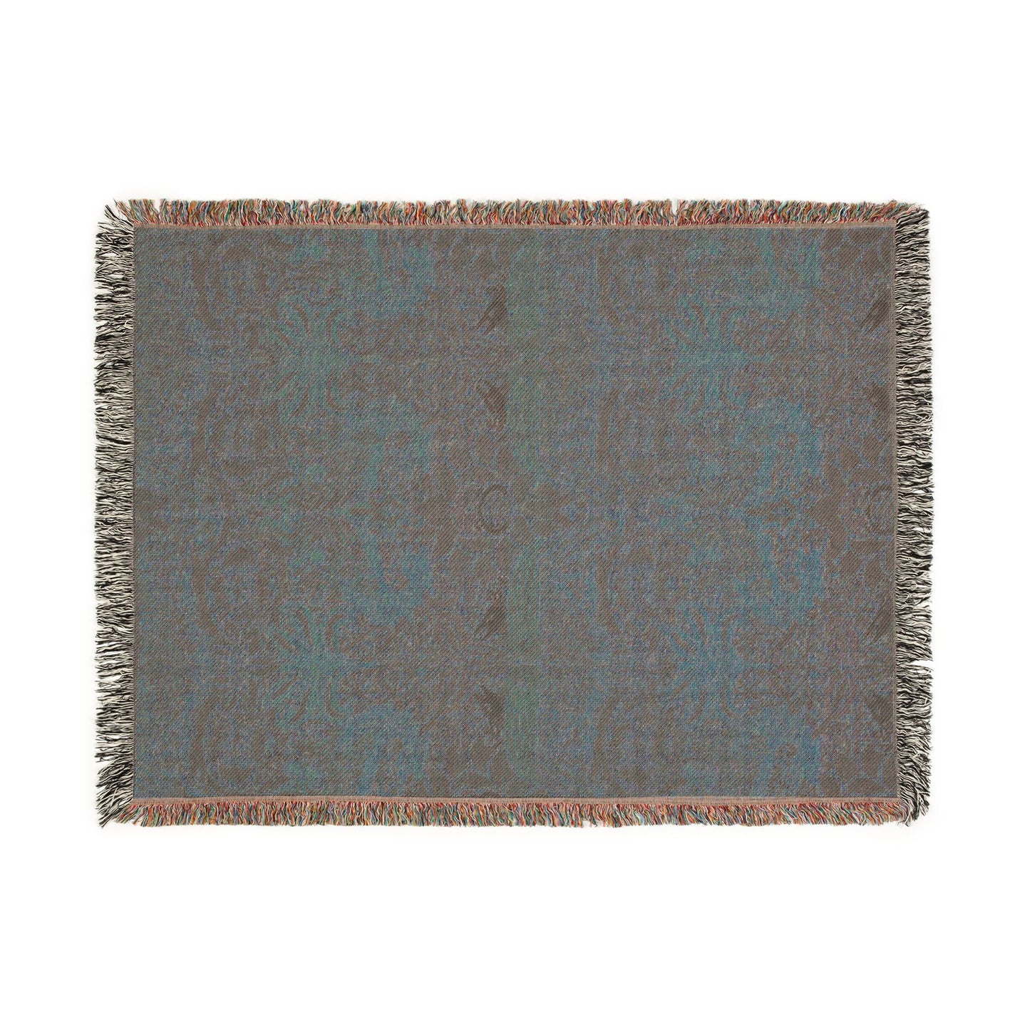 Peacock and Dragon Woven Throw Blanket