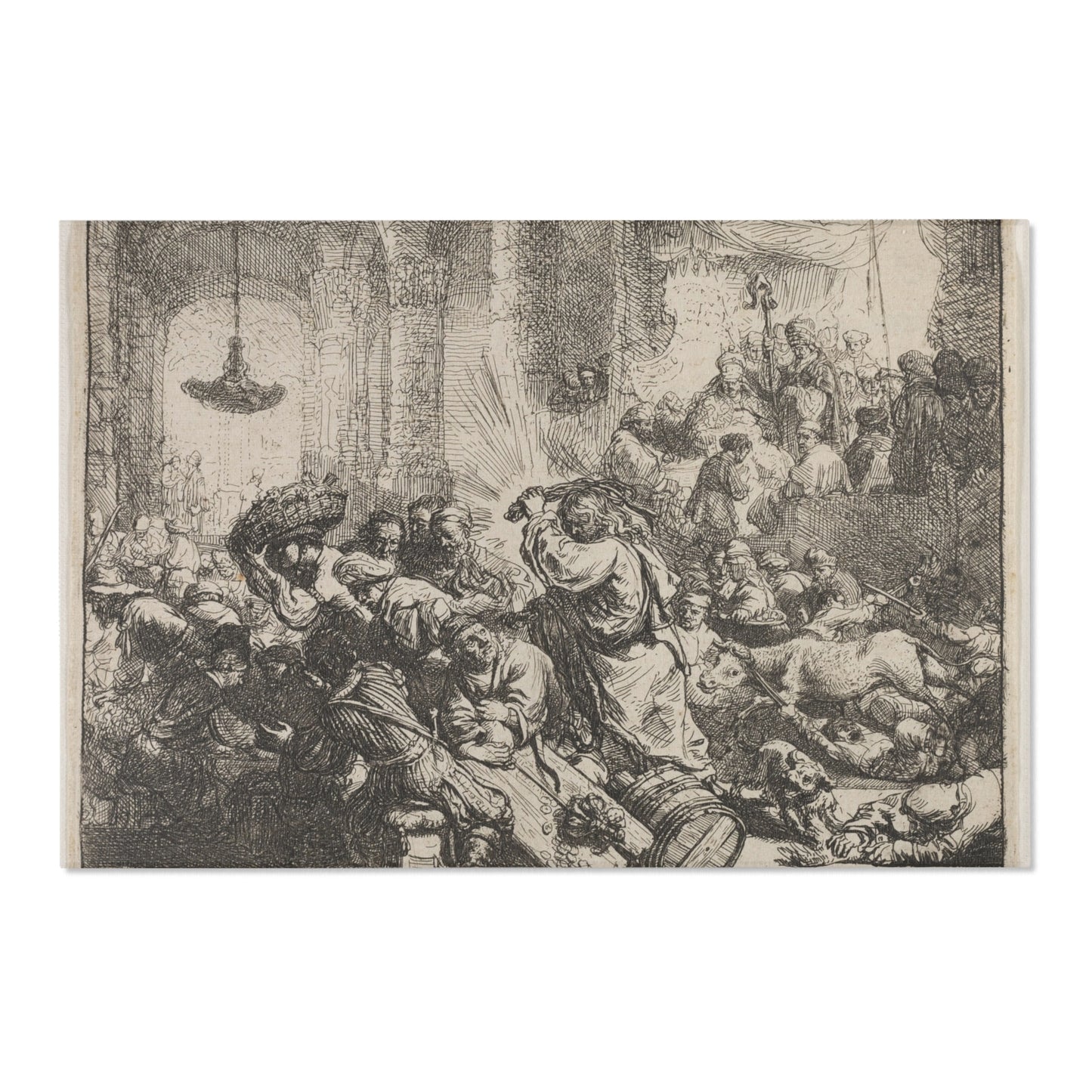 Rembrandt van Rijn - Christ Driving the Money Changers from the Temple | Area Rug