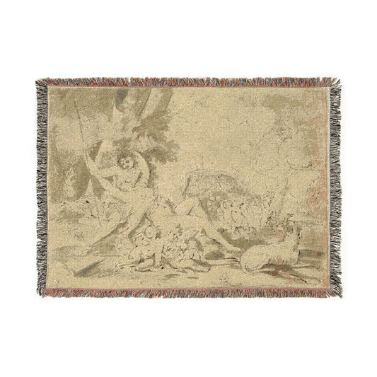 Figures, Chariot and Dog — Poussin Tapestry Blanket