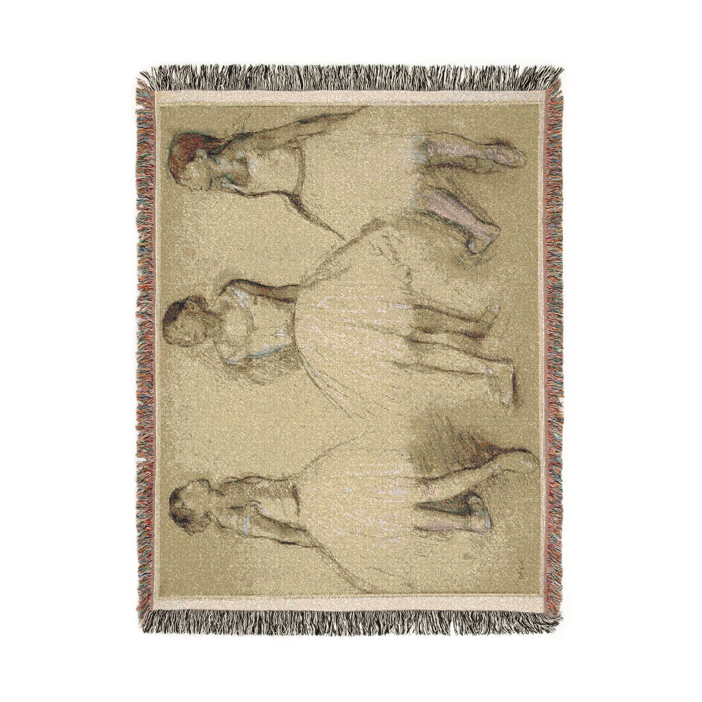 Hilaire Germain Edgar Degas - Three Studies of a Dancer in Fourth Position | Woven Tapestry Blanket
