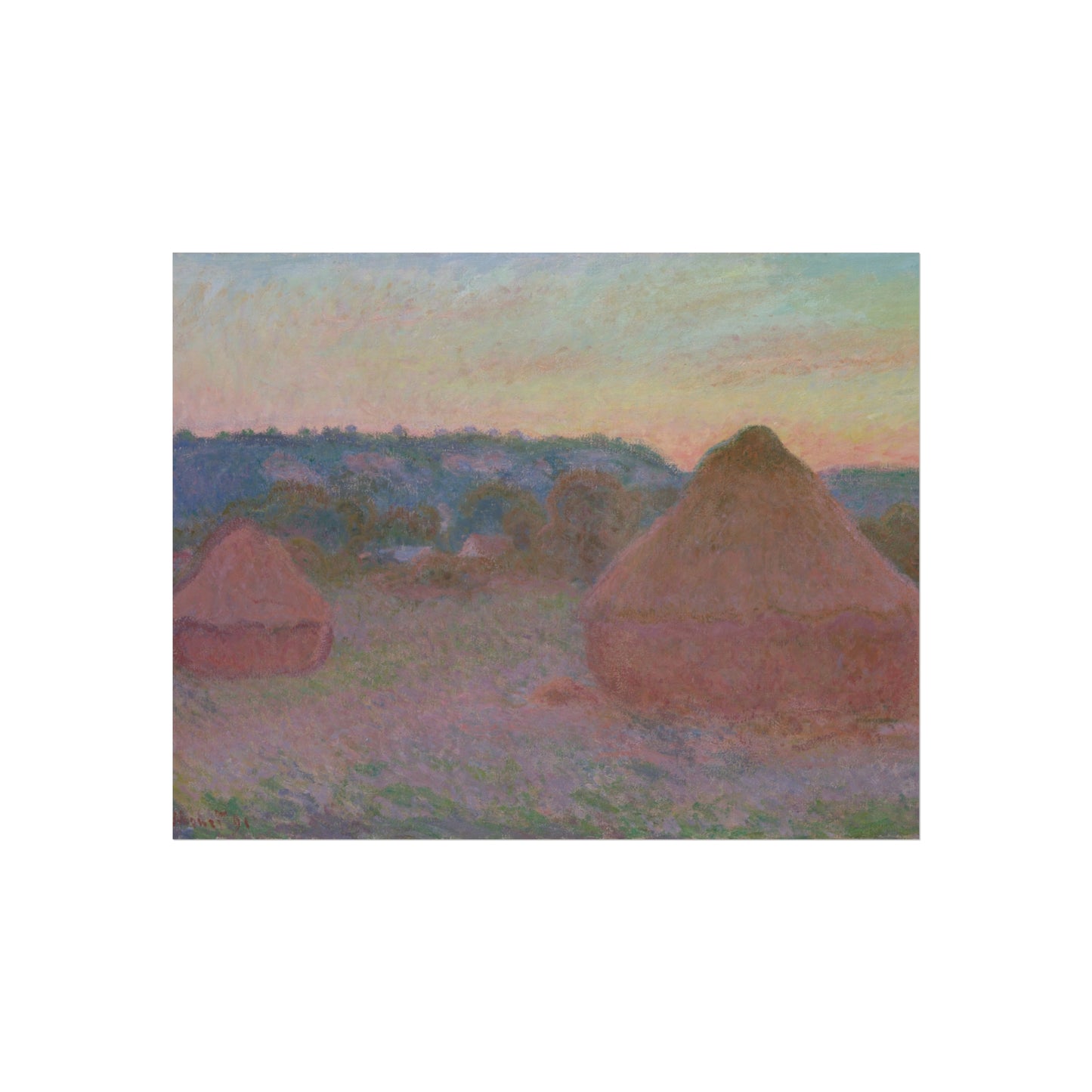 Claude Monet - Stacks of Wheat (End of Day, Autumn) | Fine Art Poster