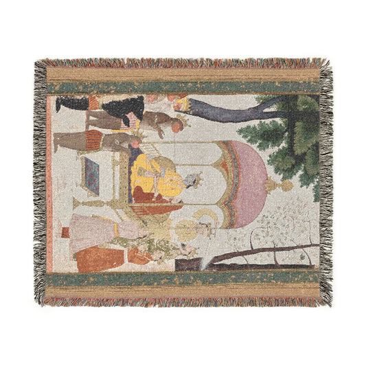 Enthroned Rama and Sita receive homage from their monkey and bear Allies, from the Yuddha Kanda (Book of the War) of a Ramayana (Rama’s Jour