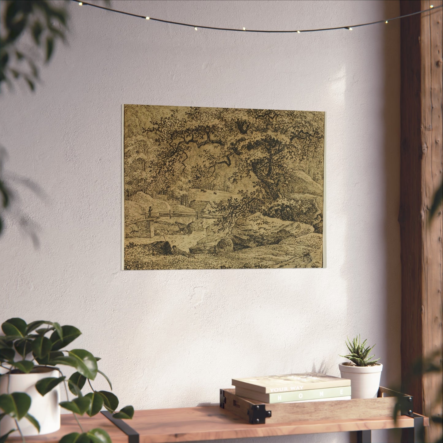 Jacob van Ruisdael - Landscape with Figure Resting Under Tree by Stream | Fine Art Poster