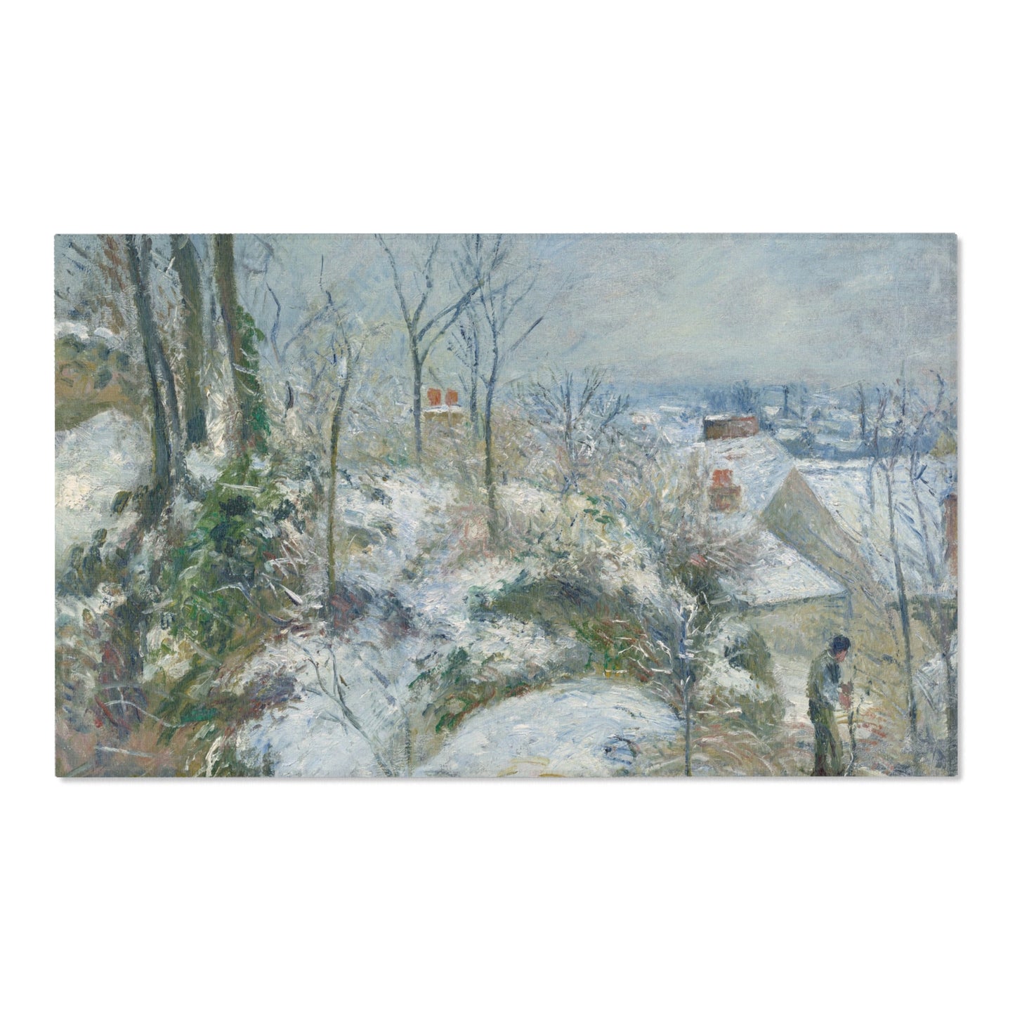 Camille Pissarro - Rabbit Warren at Pontoise, Snow | Area Rug