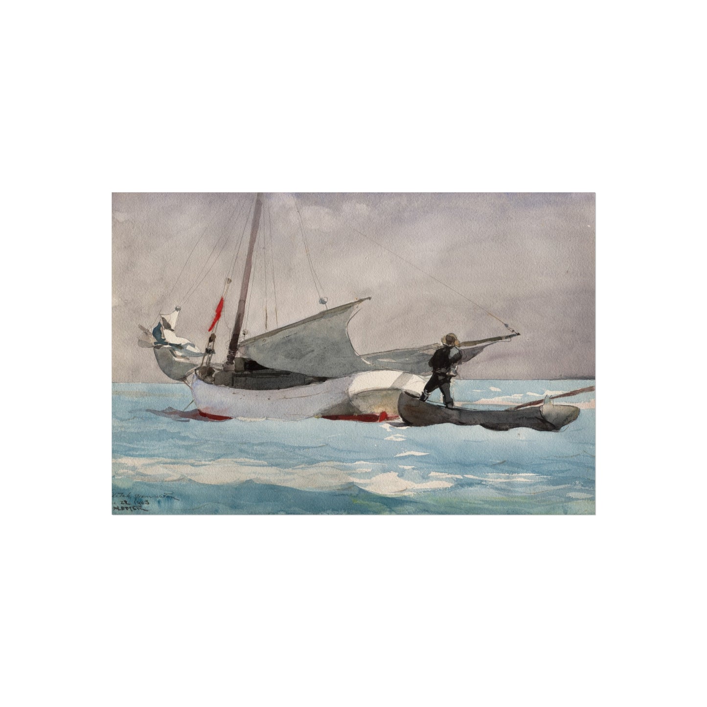 Winslow Homer - Stowing Sail | Fine Art Poster