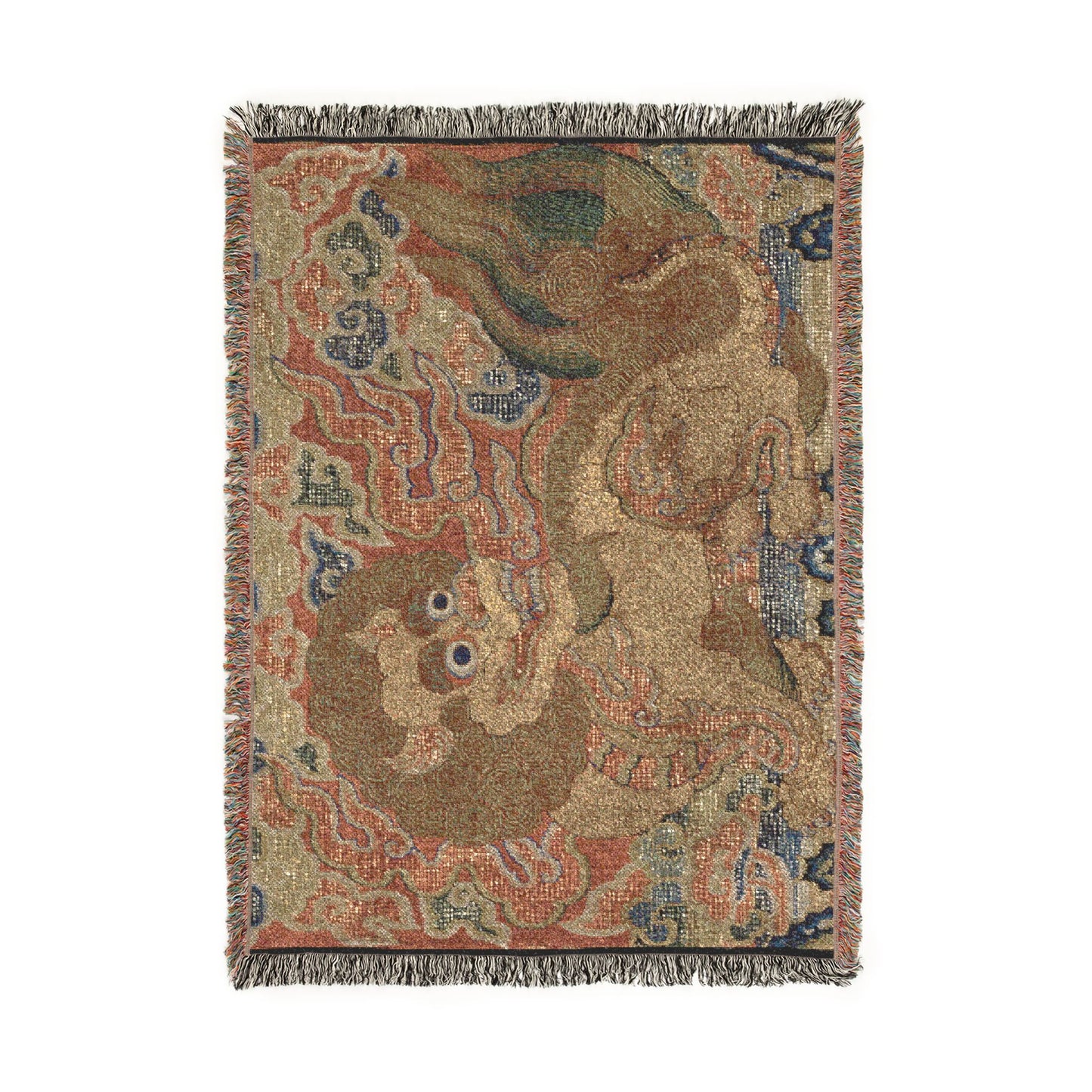 152_rank-badge-with-lion-ming | Woven Tapestry Blanket