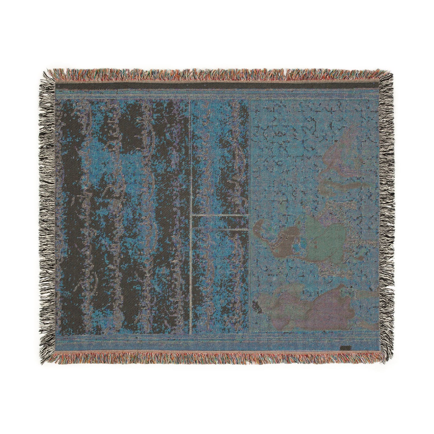 The bird of seven colors brings a sable to the pious man, from a Tuti-nama (Tales of a Parrot): Fifty-second Night Woven Throw Blanket