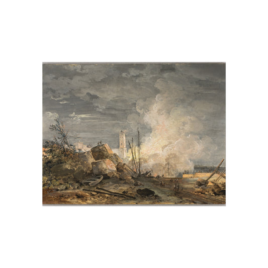 Fire in the Port — Louis Gabriel Moreau Fine Art Poster
