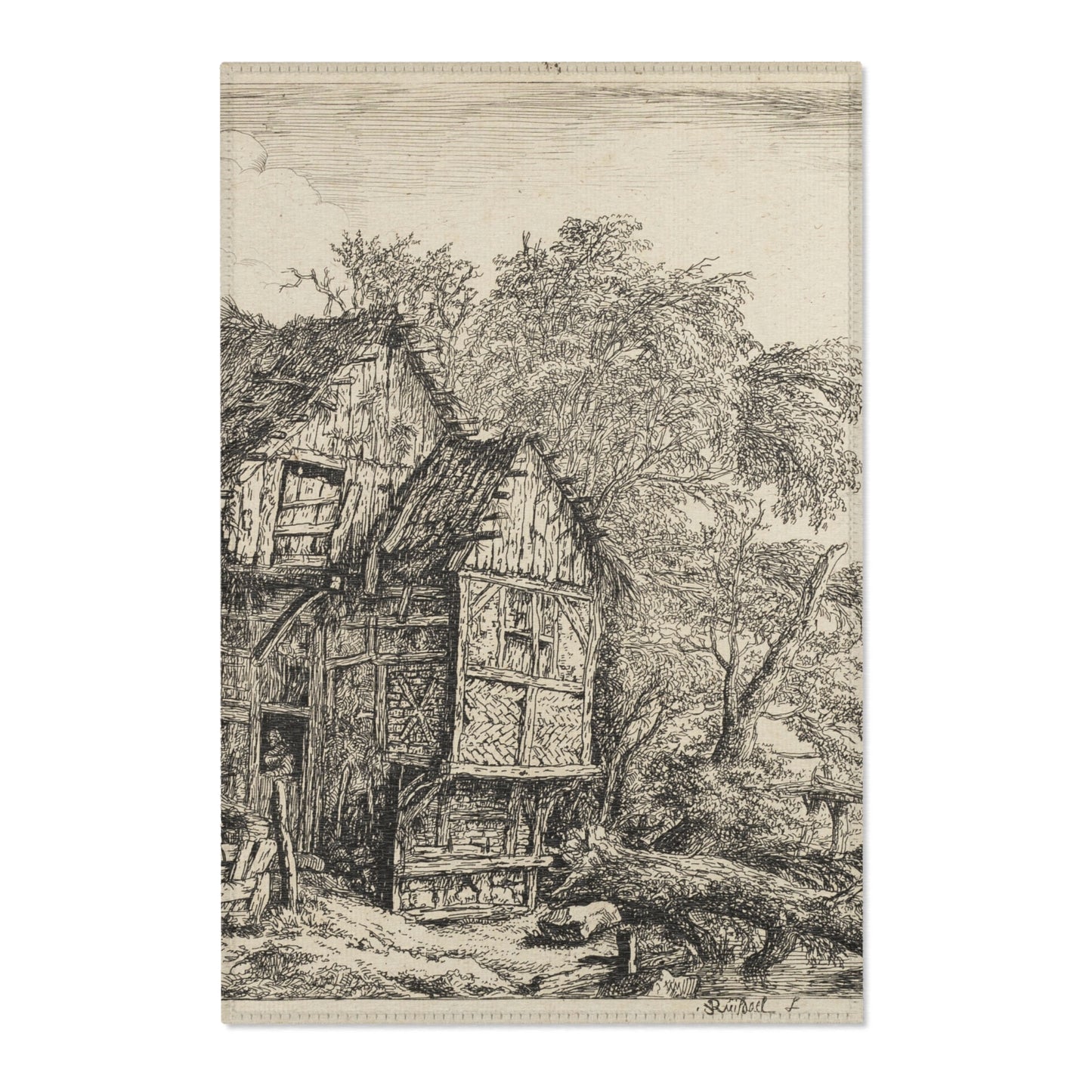 Jacob van Ruisdael - The Little Bridge | Area Rug