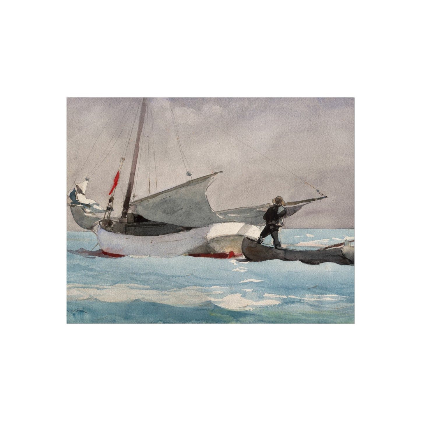 Winslow Homer - Stowing Sail | Fine Art Poster