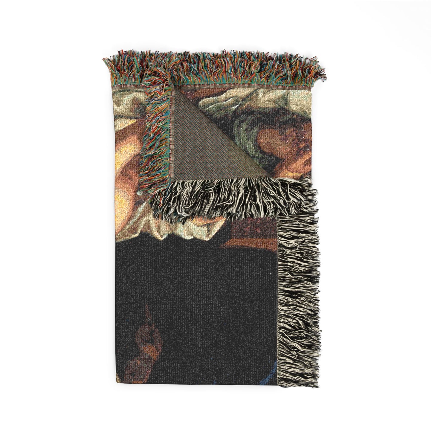 Virgin and Child in a Landscape Woven Throw Blanket