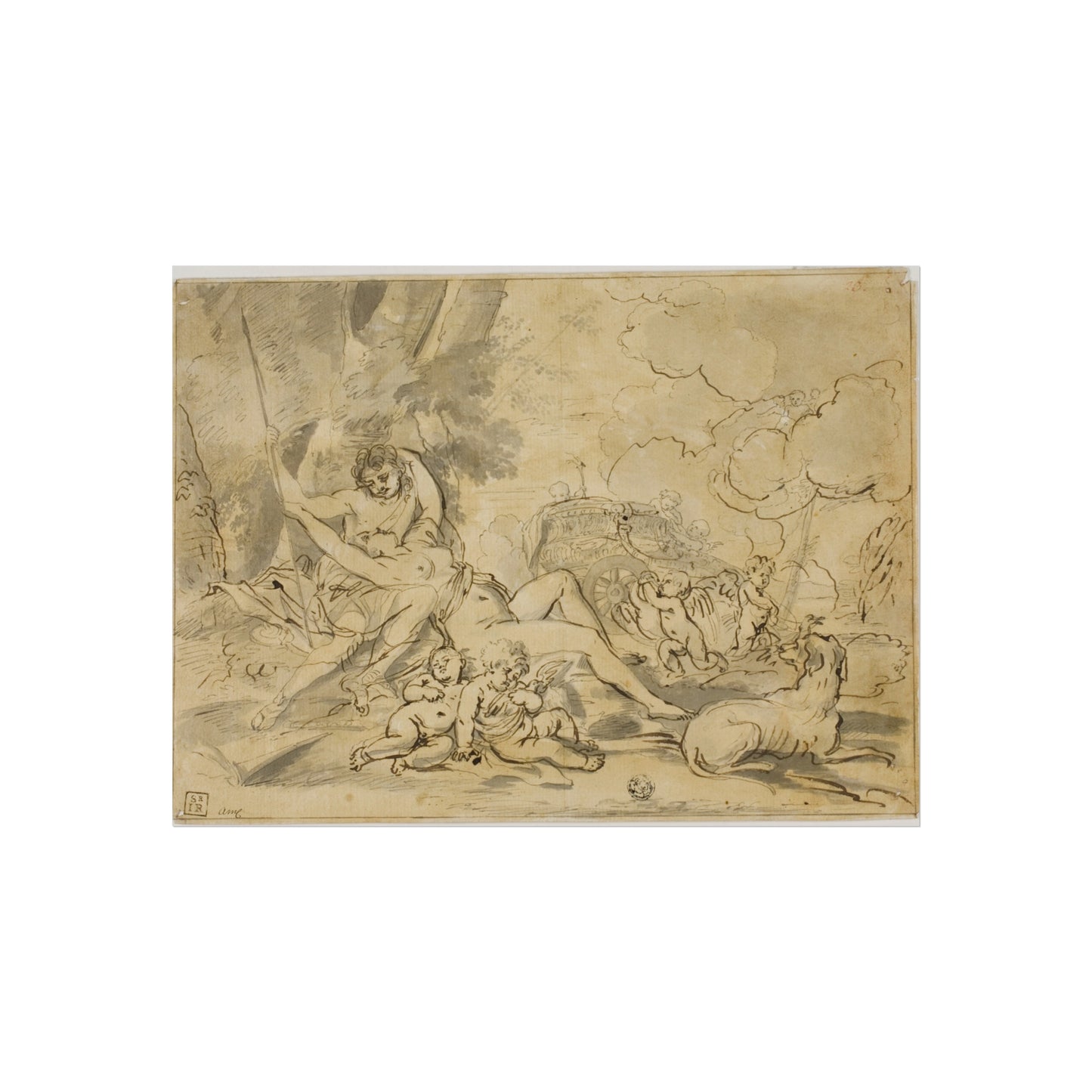 Nicolas Poussin - Figures, Chariot and Dog | Fine Art Poster