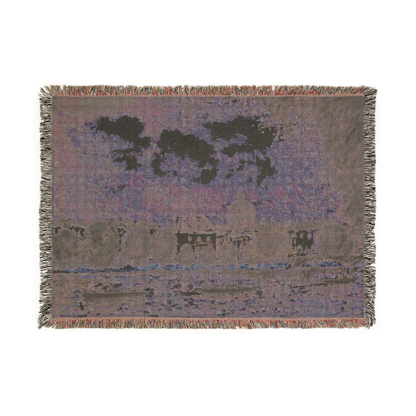 Alfred Sisley - Landscape along the Seine with the Institut de France and the Pont des Arts | Woven Tapestry Blanket