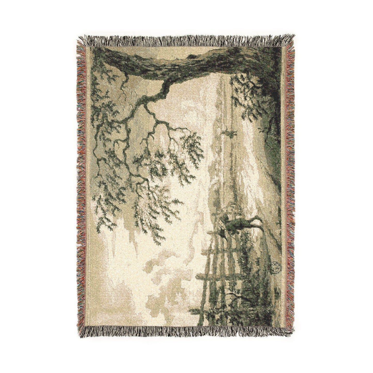 Style of Jacob van Ruisdael - Figures with Baskets on Road | Woven Tapestry Blanket