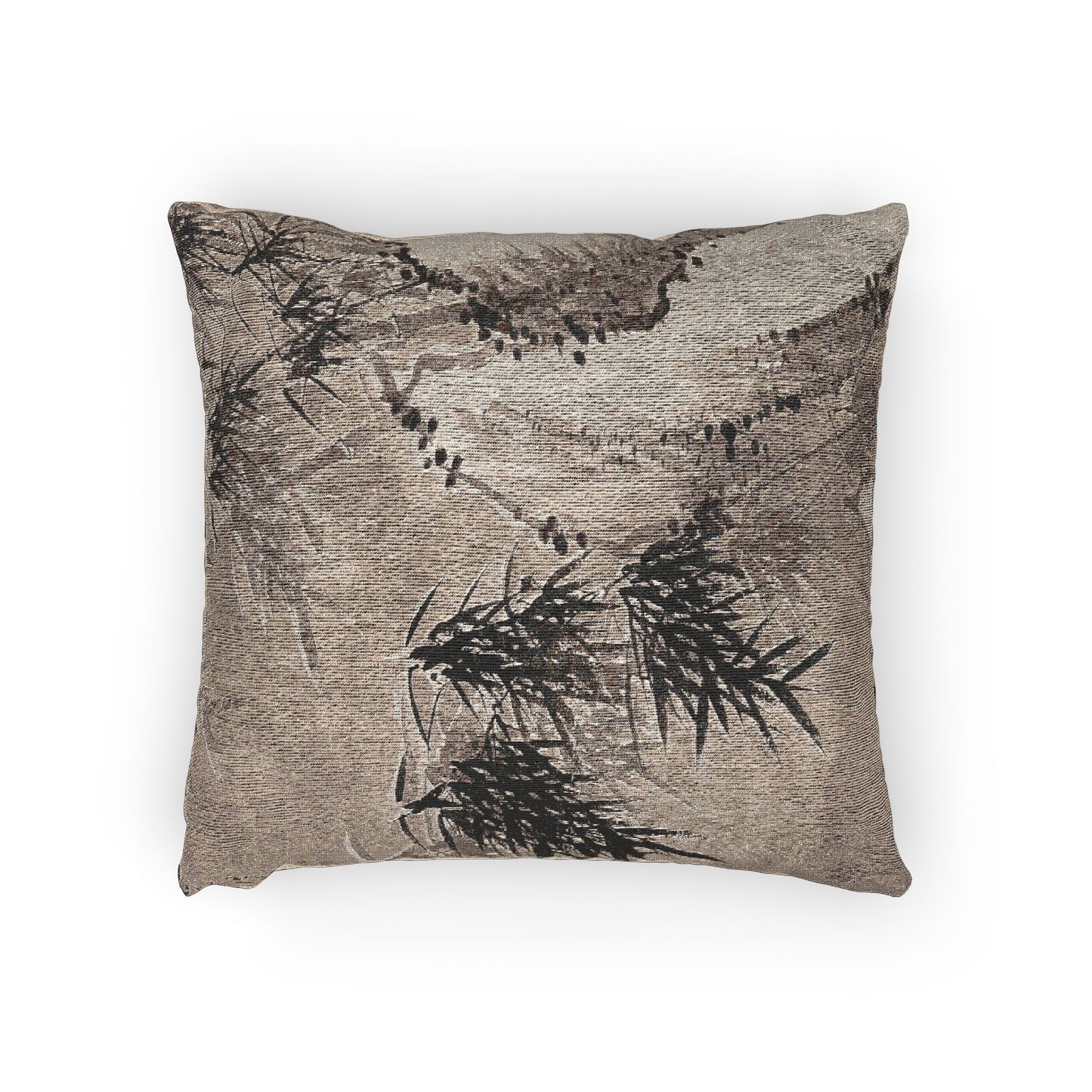 112_bamboo-in-snow | Woven Pillow