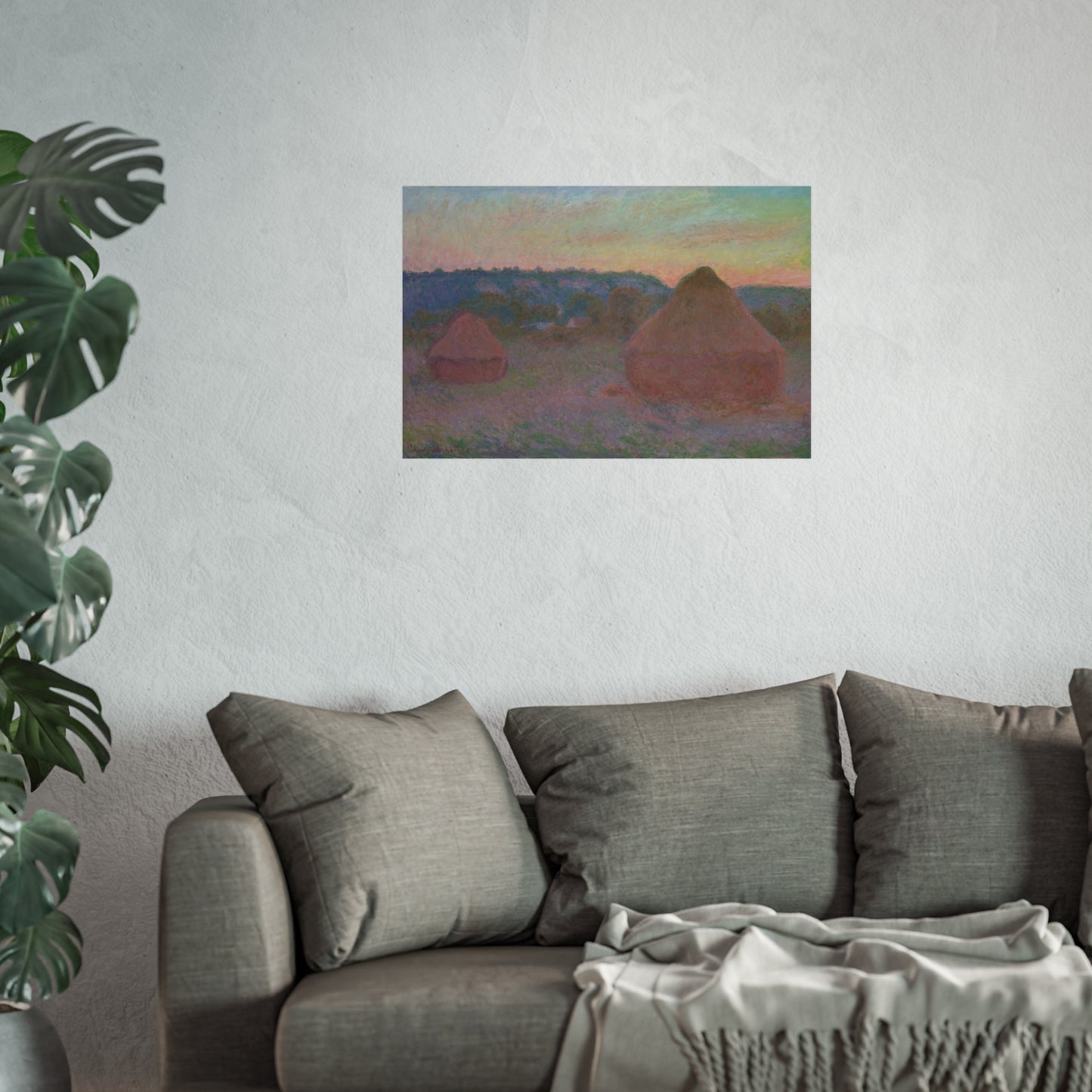 Claude Monet - Stacks of Wheat (End of Day, Autumn) | Fine Art Poster