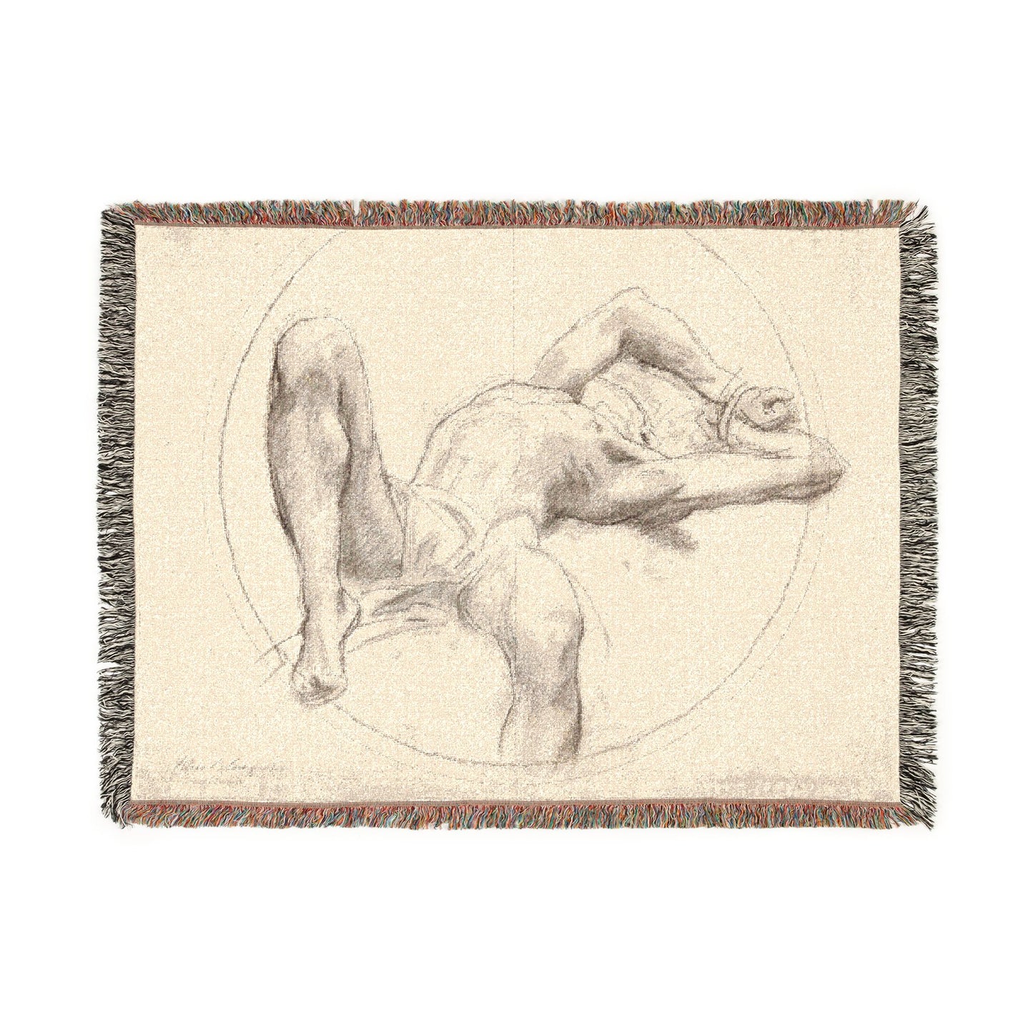 John Singer Sargent - Bound Man (recto); Sketch of Bound Man (verso) | Woven Tapestry Blanket