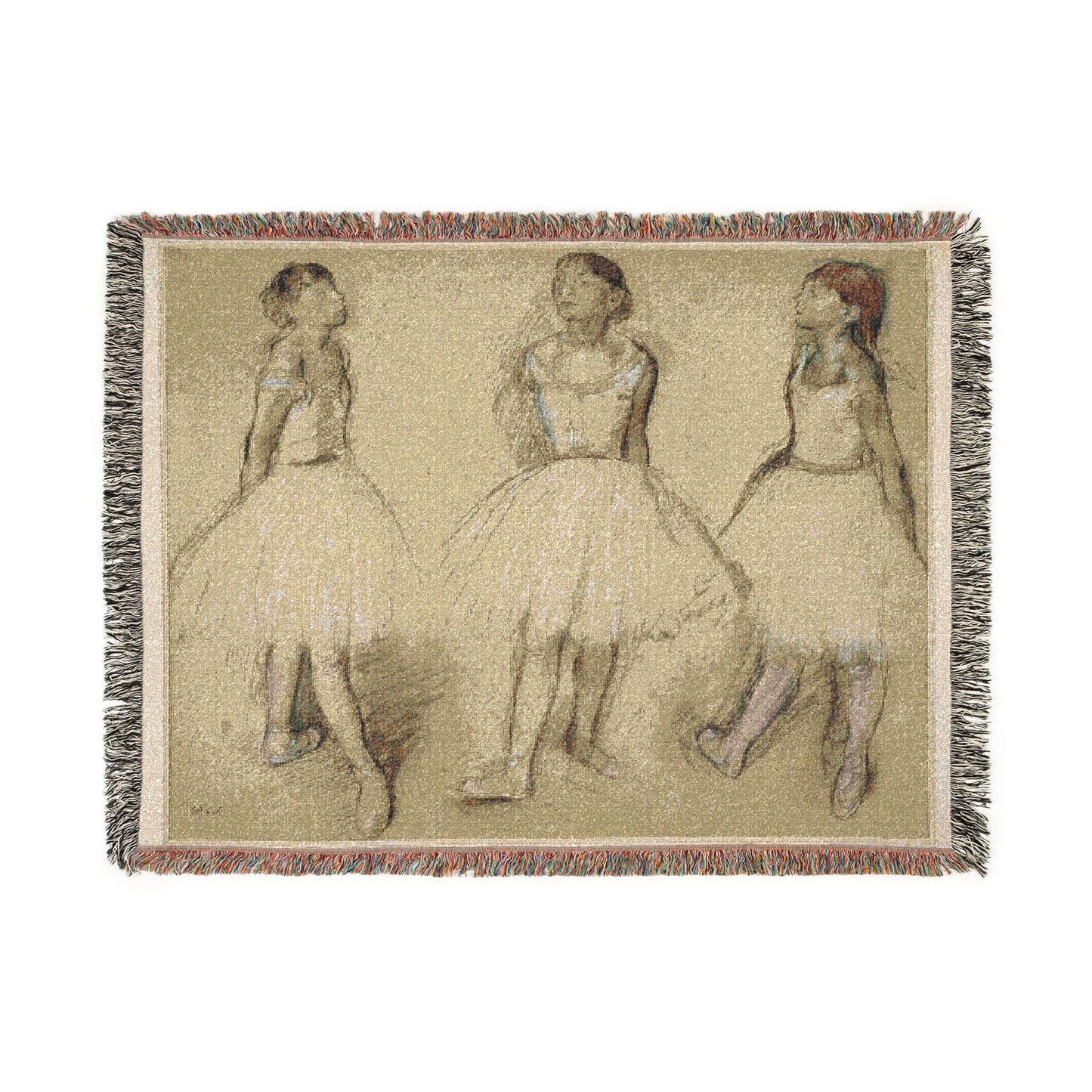 Hilaire Germain Edgar Degas - Three Studies of a Dancer in Fourth Position | Woven Tapestry Blanket