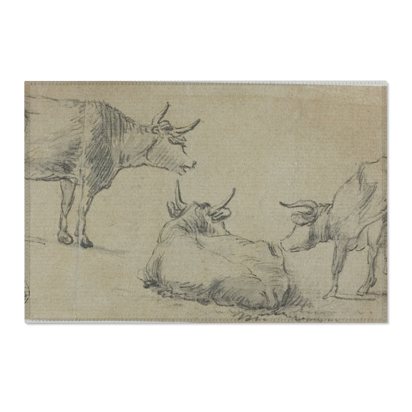 Aelbert Cuyp - Three Sketches of Cows | Area Rug