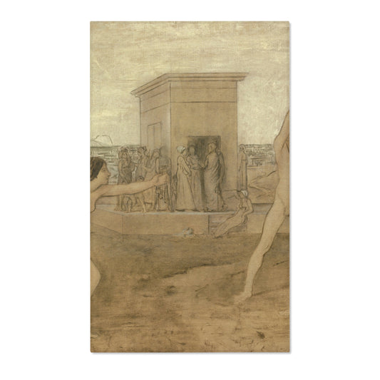 Young Spartan Girls Challenging Boys — Degas Area Rug