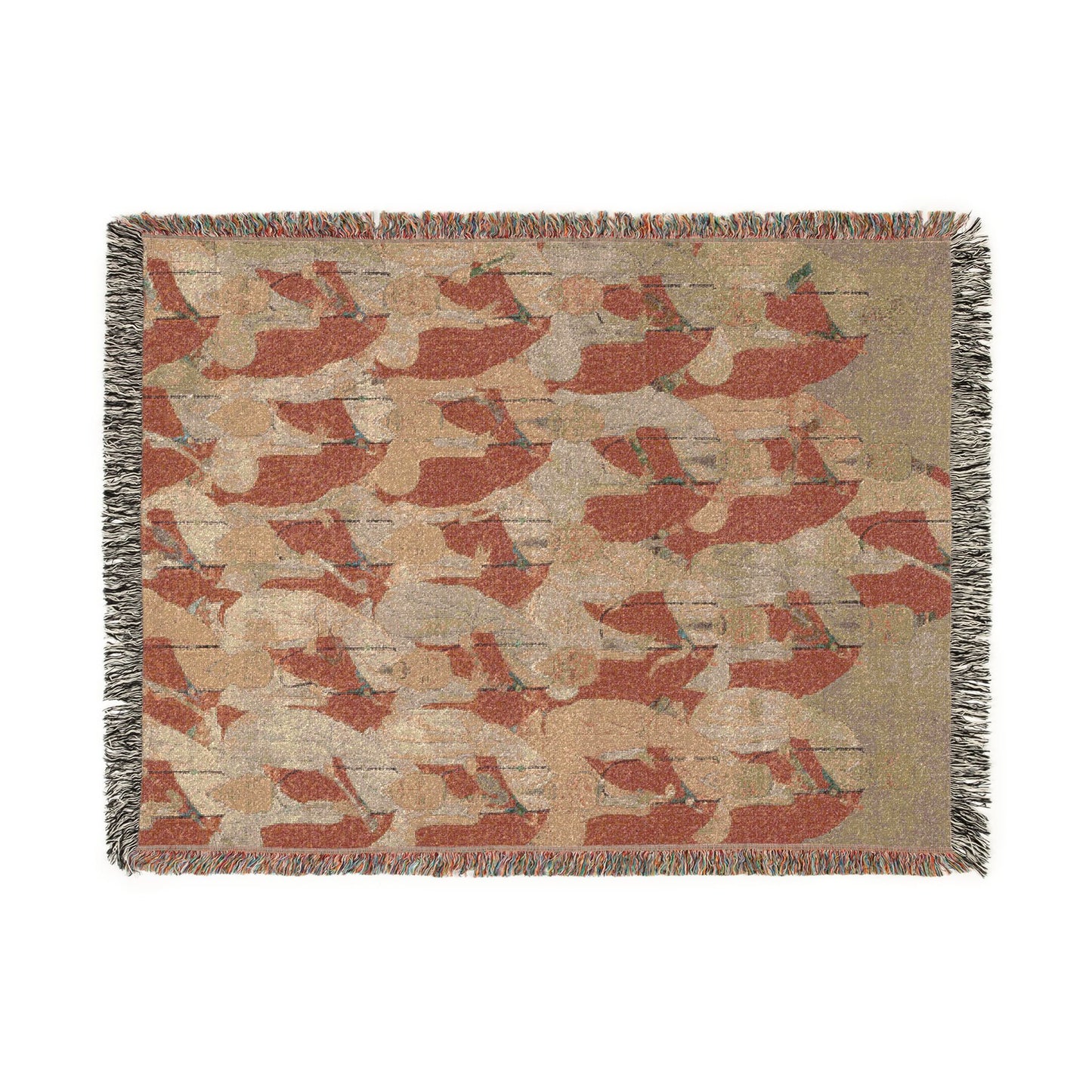 Lineage Portrait of Buddhist Monks Woven Throw Blanket