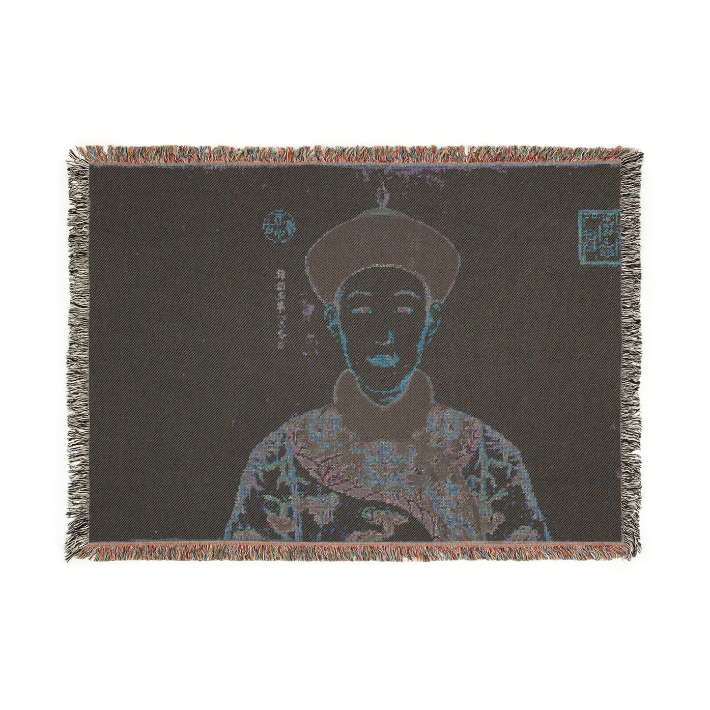 082_portraits-of-the-qianlong-emperor-and-his-tw | Woven Tapestry Blanket
