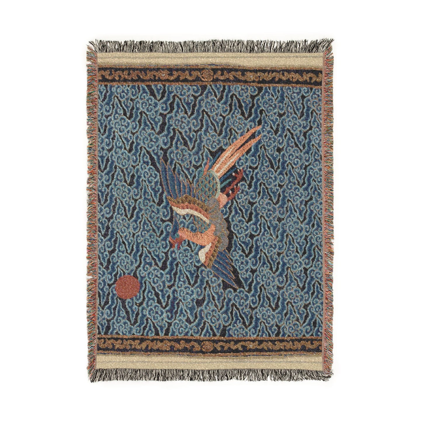 140_rank-badge-with-pheasant | Woven Tapestry Blanket