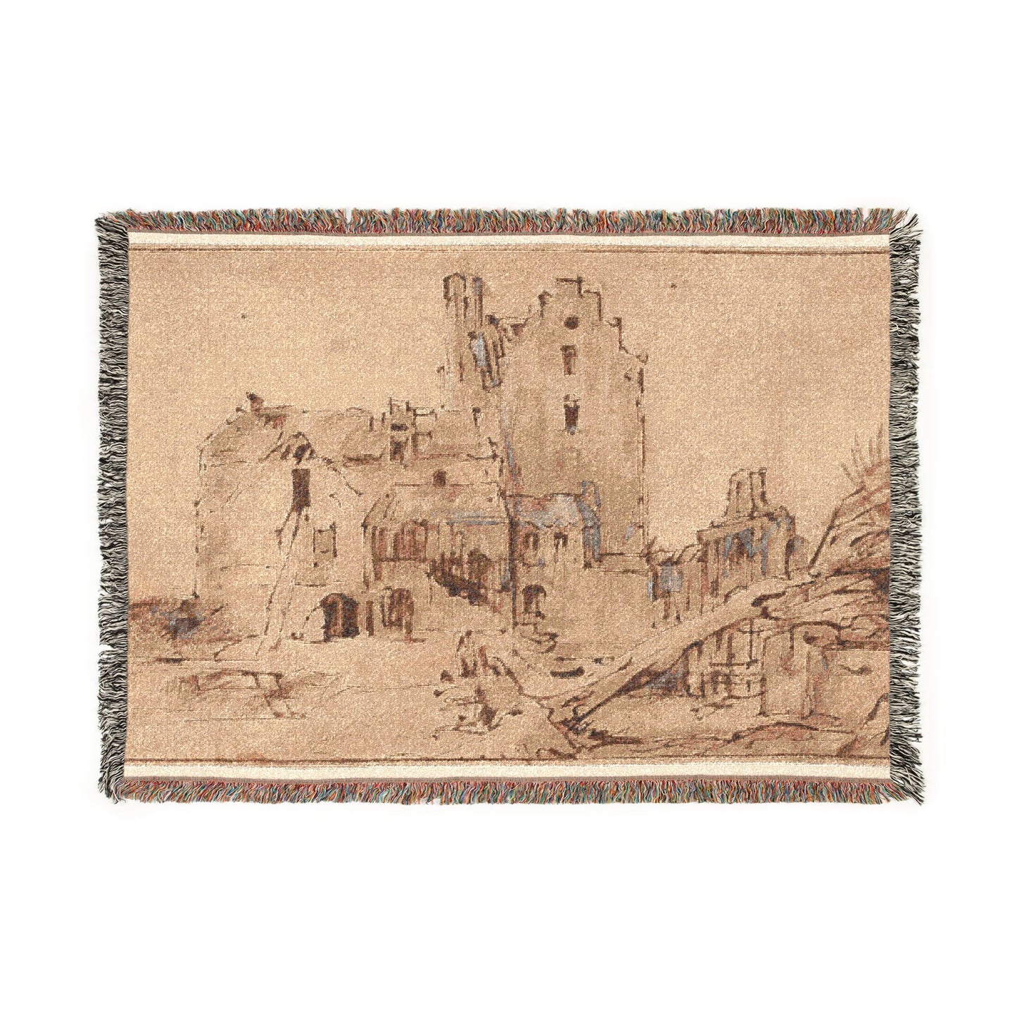 Rembrandt van Rijn - Kostverloren Castle in Decay | Woven Tapestry Blanket