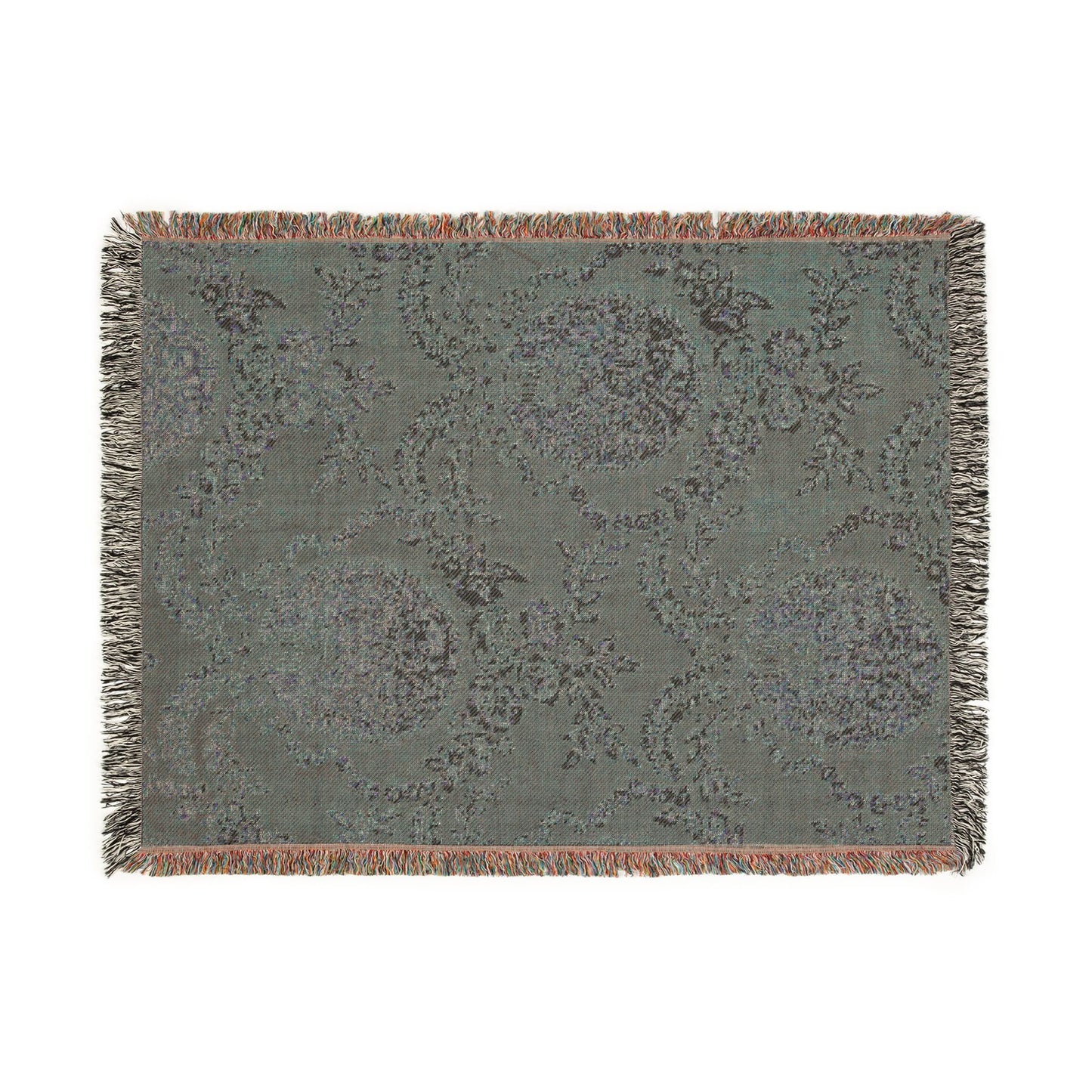 Fragment of Woodblock Printed Cotton Woven Throw Blanket