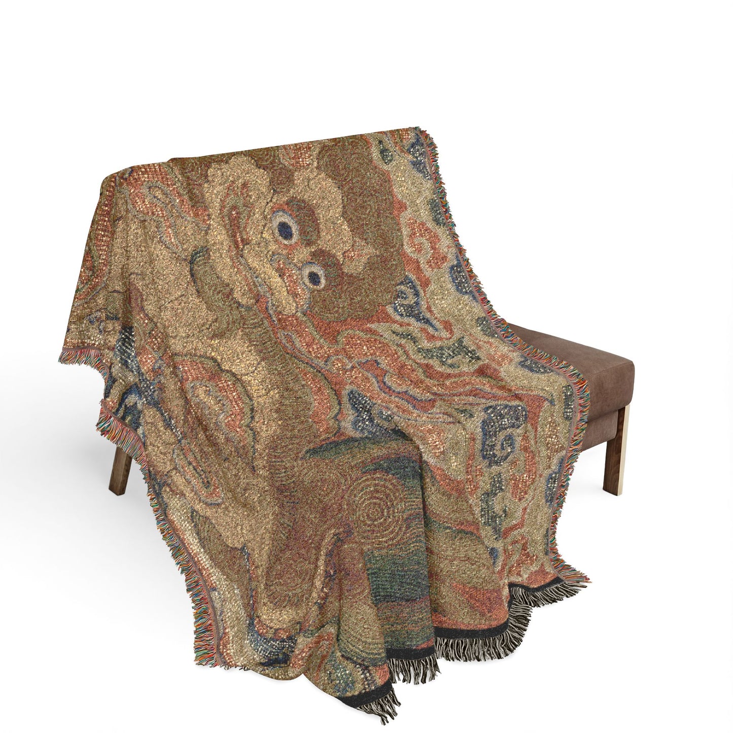 152_rank-badge-with-lion-ming | Woven Tapestry Blanket