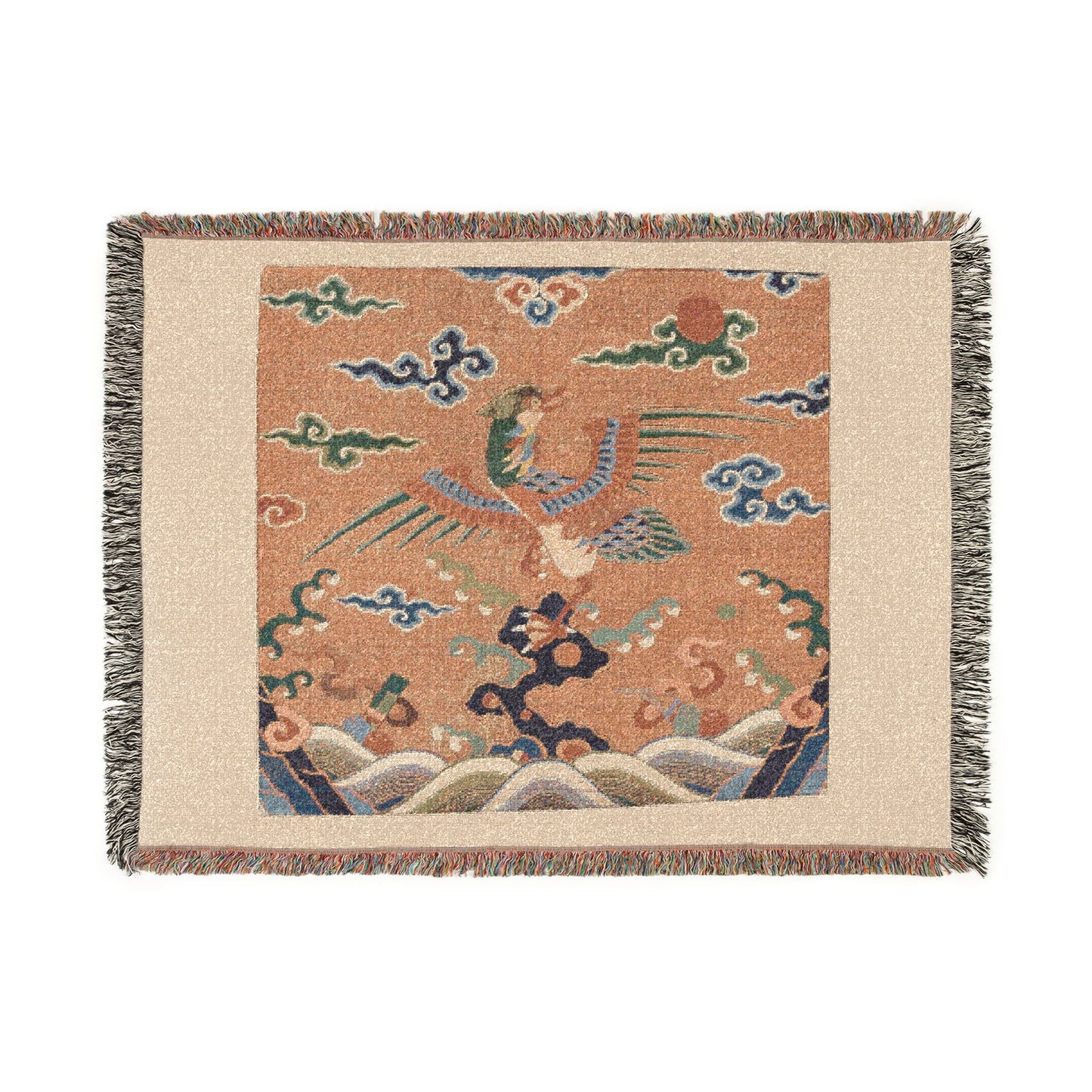 142_rank-badge-with-mandarin-duck | Woven Tapestry Blanket