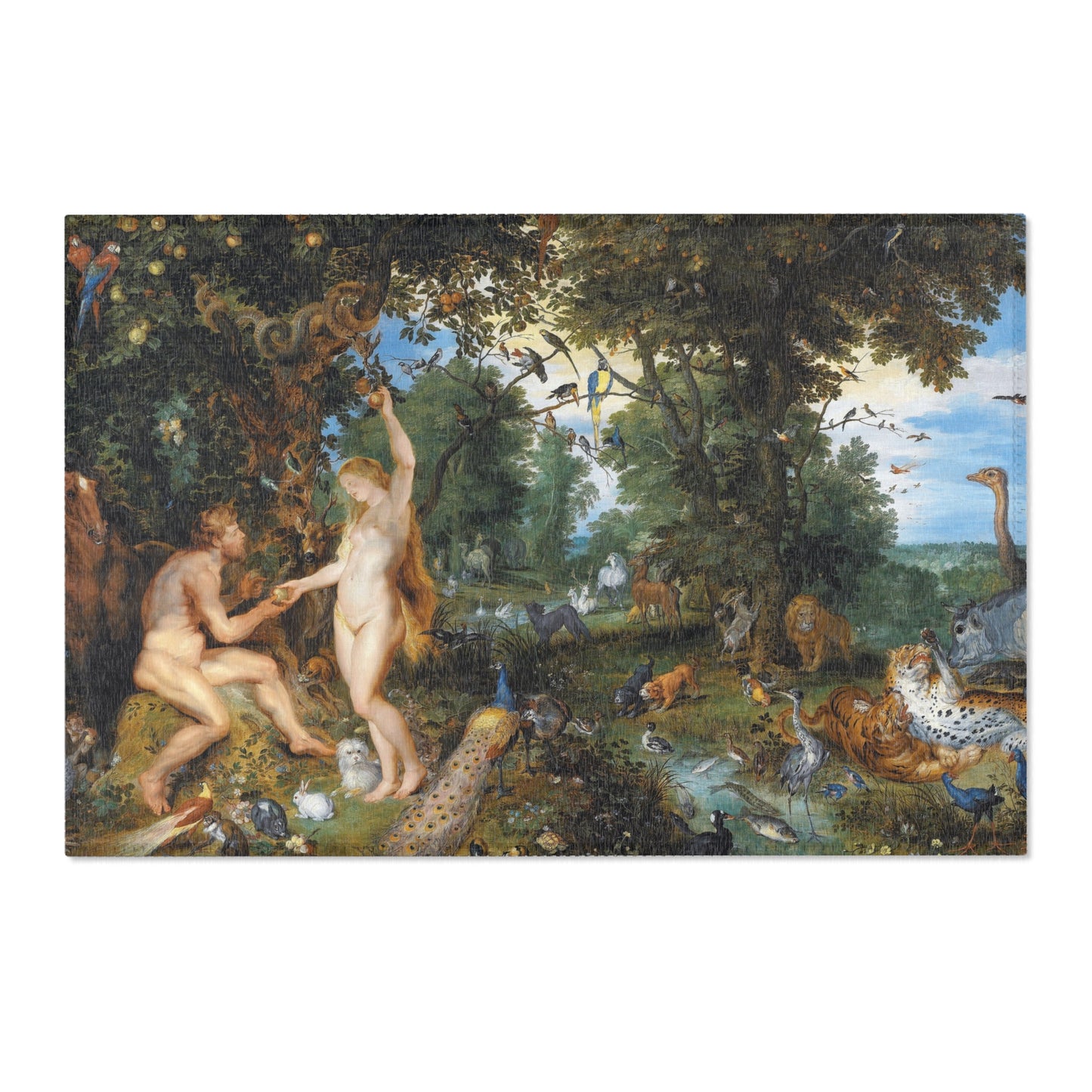 Jan Brueghel de Oude en Peter Paul Rubens - Het aards paradijs met de zondeval van Adam en Eva | Area Rug