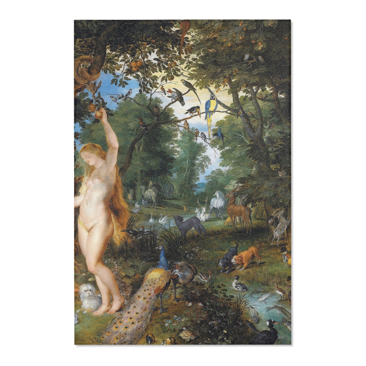 Jan Brueghel de Oude en Peter Paul Rubens - Het aards paradijs met de zondeval van Adam en Eva | Area Rug