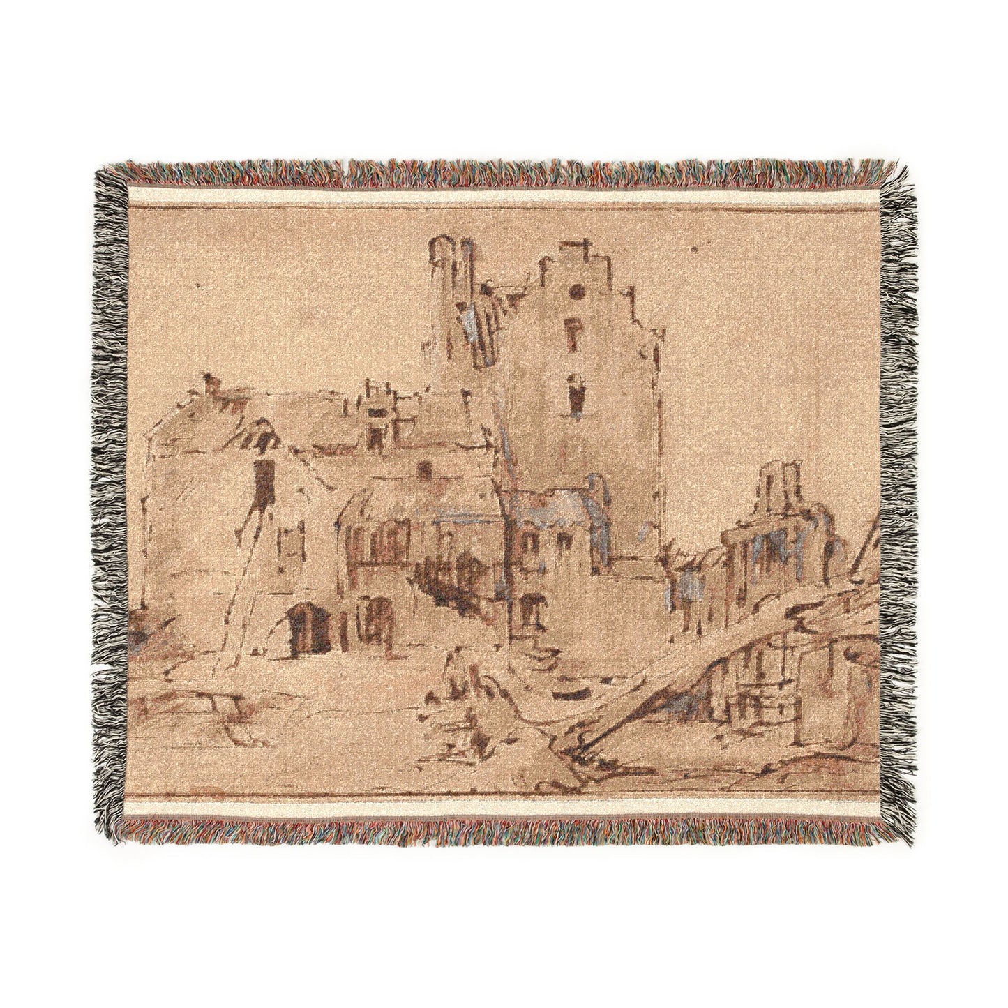 Rembrandt van Rijn - Kostverloren Castle in Decay | Woven Tapestry Blanket