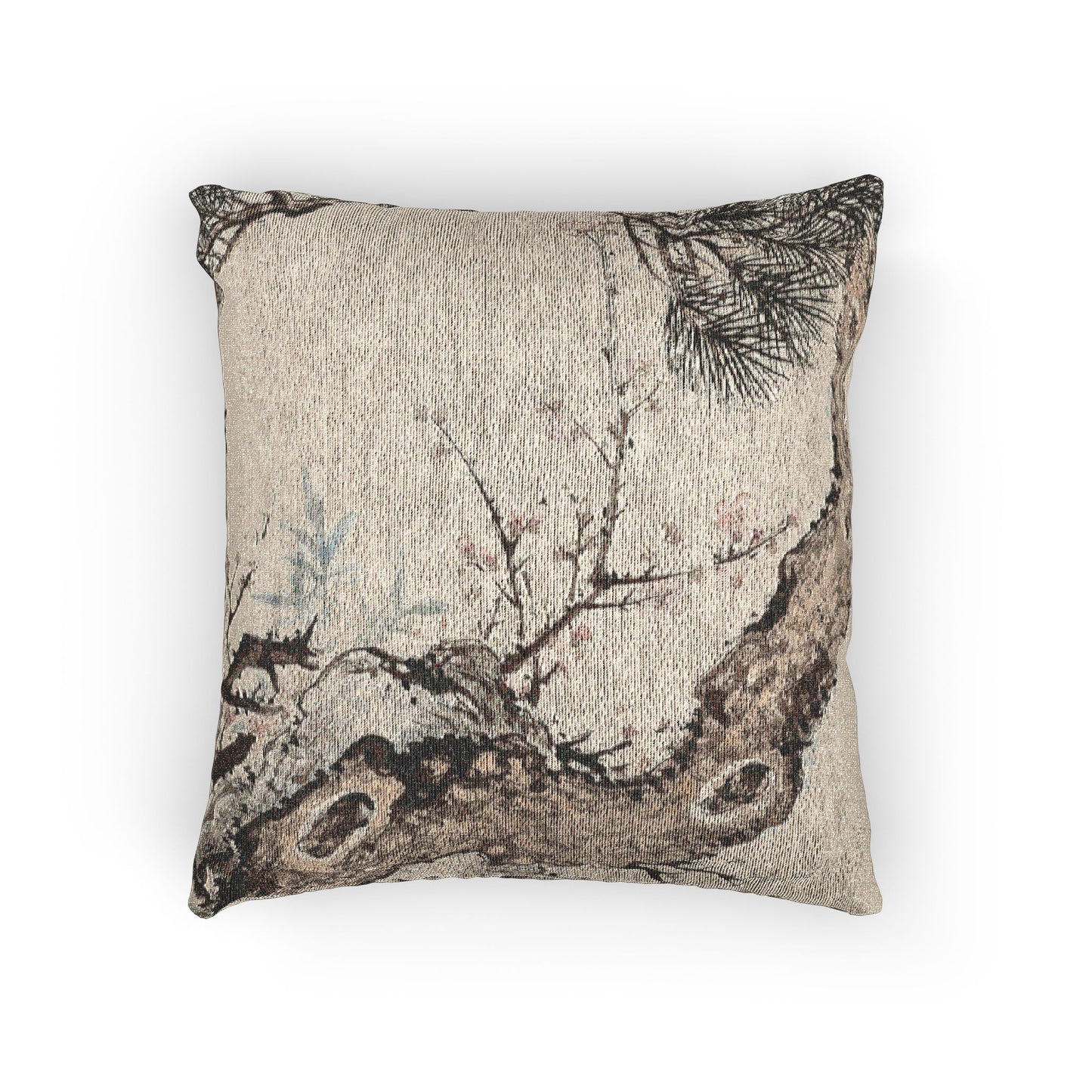 078_three-purities-pine-plum-bamboo | Woven Pillow