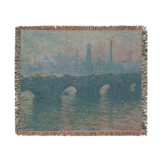 Waterloo Bridge, Gray Weather — Monet Tapestry Blanket