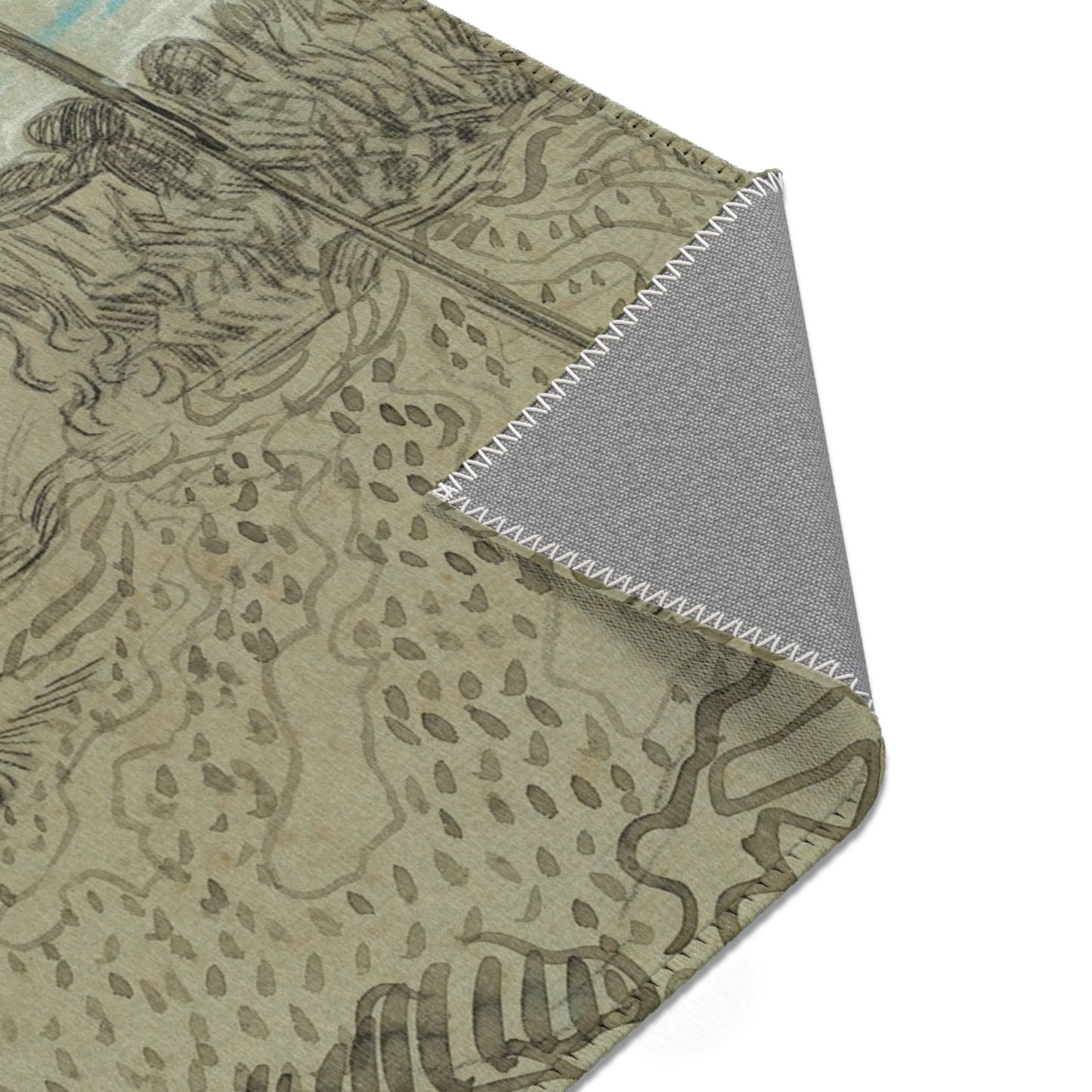 Vincent van Gogh - Cottages with a Woman Working in the Middle Ground | Area Rug