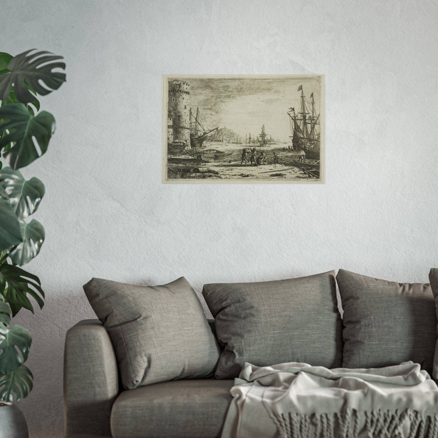 Claude Lorrain - Harbor with a Large Tower | Fine Art Poster