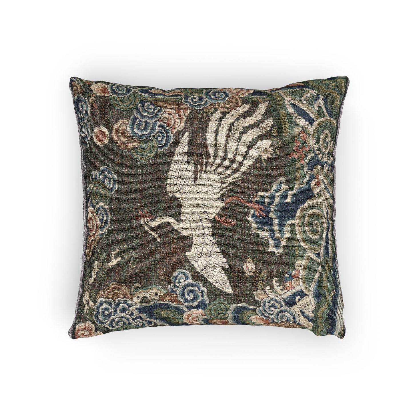 151_rank-badge-with-silver-pheasant | Woven Pillow
