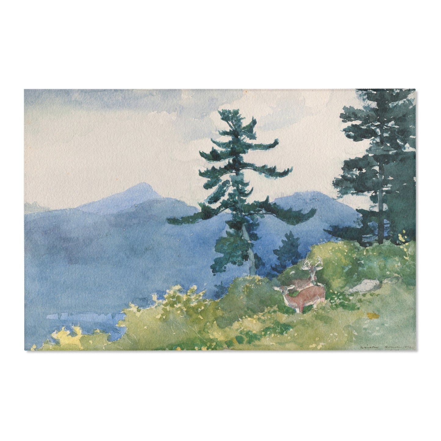 Winslow Homer - North Woods Club, Adirondacks (The Interrupted Tete-a-Tete) | Area Rug