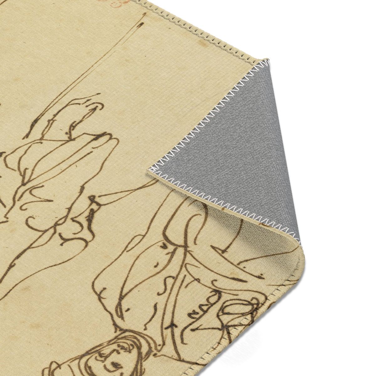 Sketches of Algerian Men — Delacroix Area Rug