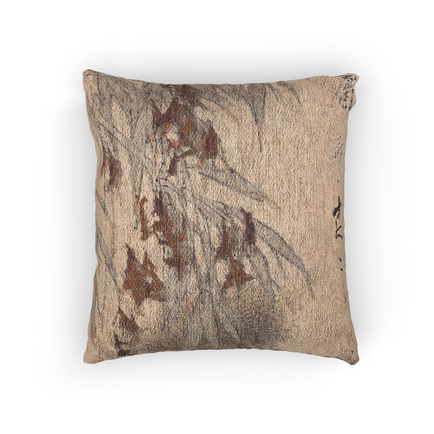 Bamboo and Squirrel Woven Pillow