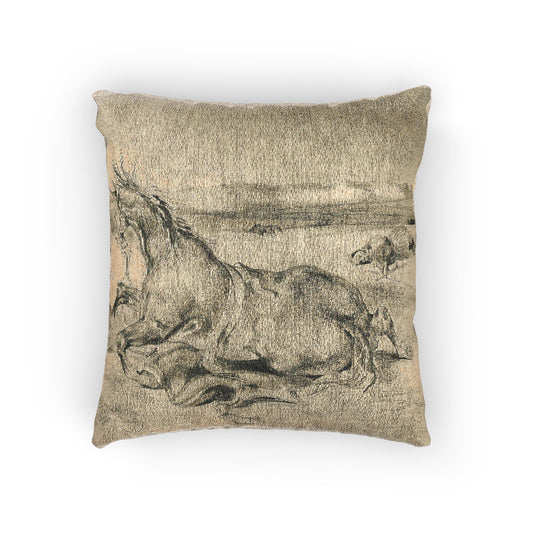 Fallen Horse and Dead Knight — Delacroix Pillow