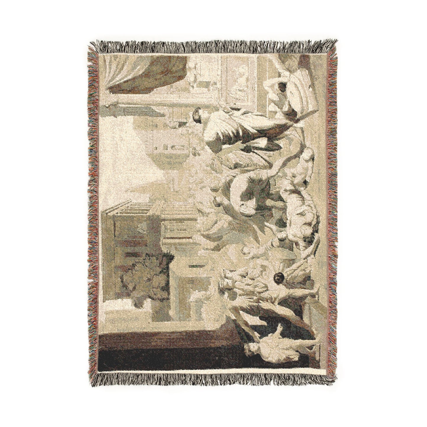 Nicolas Poussin - Plague of Ashdod | Woven Tapestry Blanket