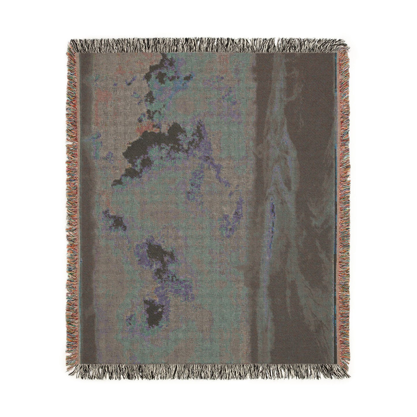 Dresden, Gemäldegalerie Alte Meister, Jacob van Ruisdael, ein Walddorf hinter Dünen | Woven Tapestry Blanket