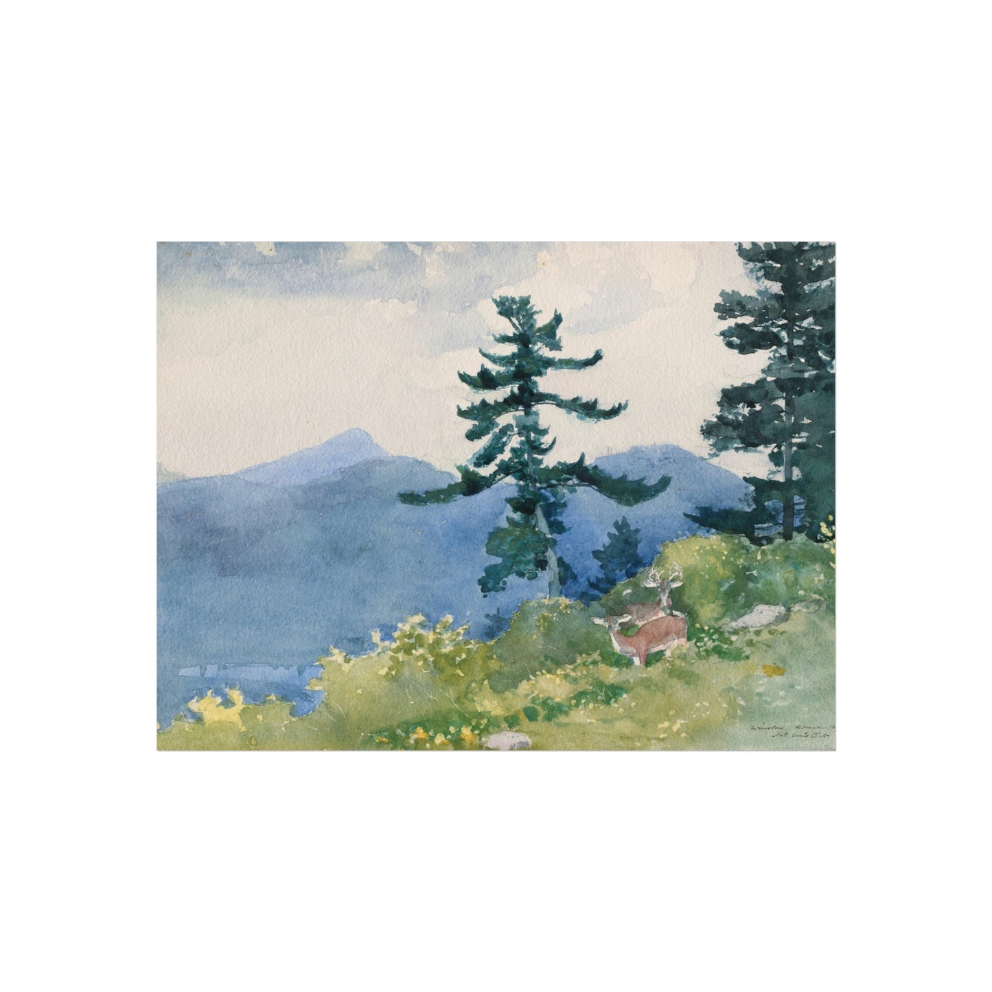 Winslow Homer - North Woods Club, Adirondacks (The Interrupted Tete-a-Tete) | Fine Art Poster